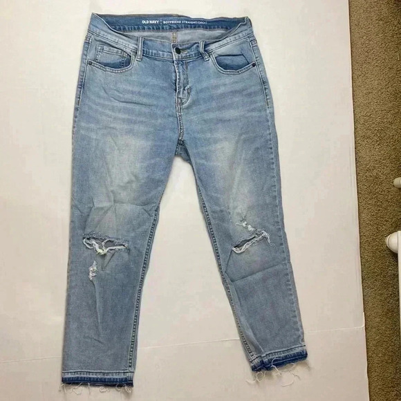 Old navy boyfriend straight distressed jeans - Picture 1 of 8